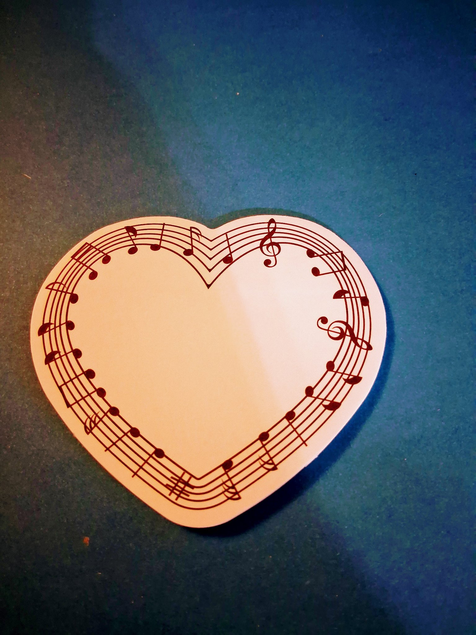 Die-Cut Music Notepad — 41B Heart with Music Staff Border